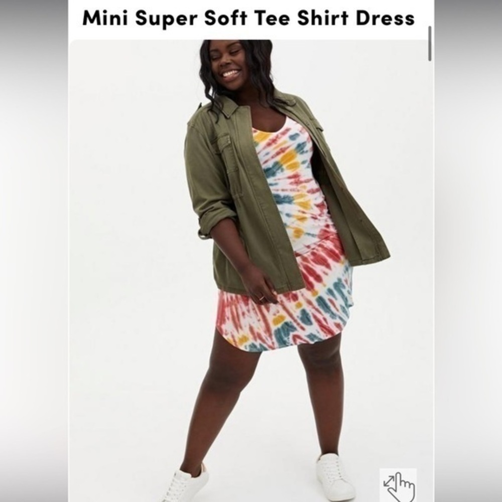 New Torrid Short Sleeve Tie Dye Mini Super Soft Tee Shirt Dress Sz 3x